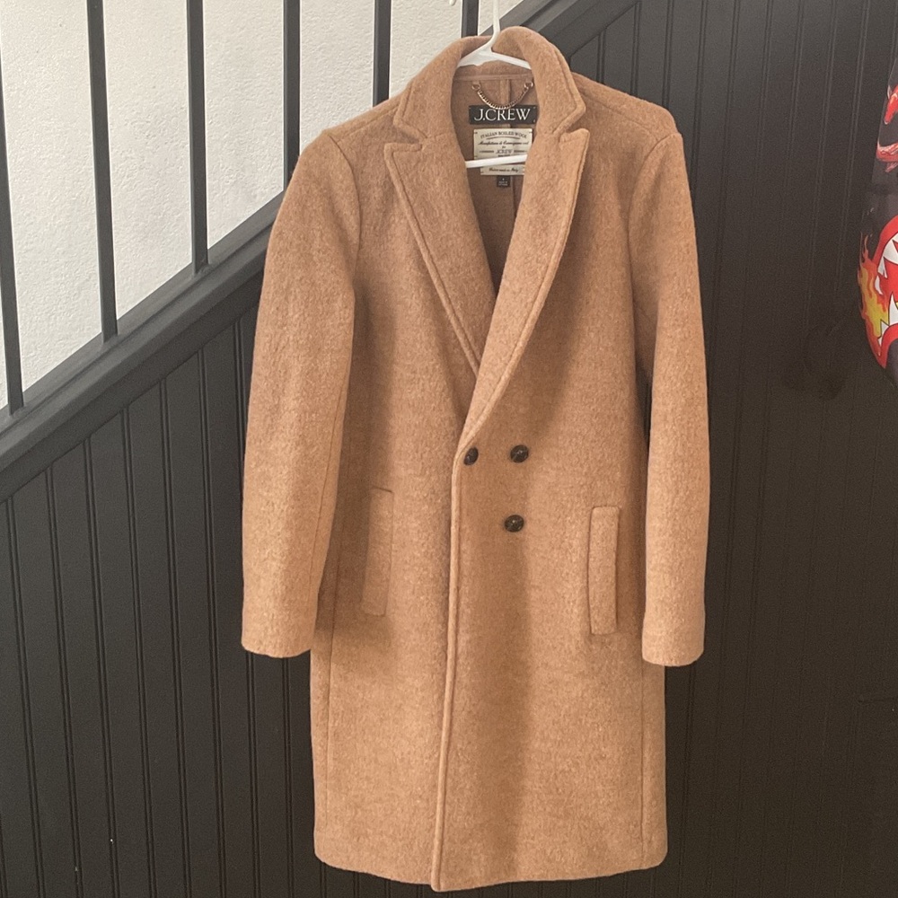 J. Crew women's Camel Double-Breasted Wool Pea Coat